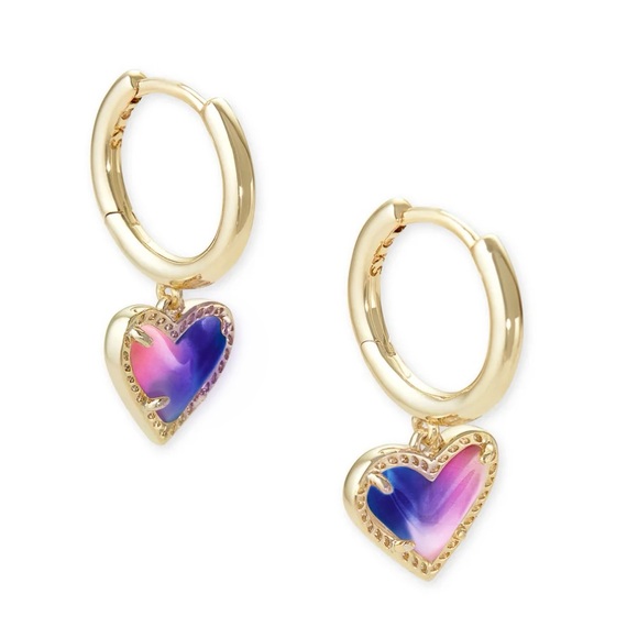 Kendra Scott Ari Heart Huggie Earring in Water Illusion. NWOT - Picture 1 of 5
